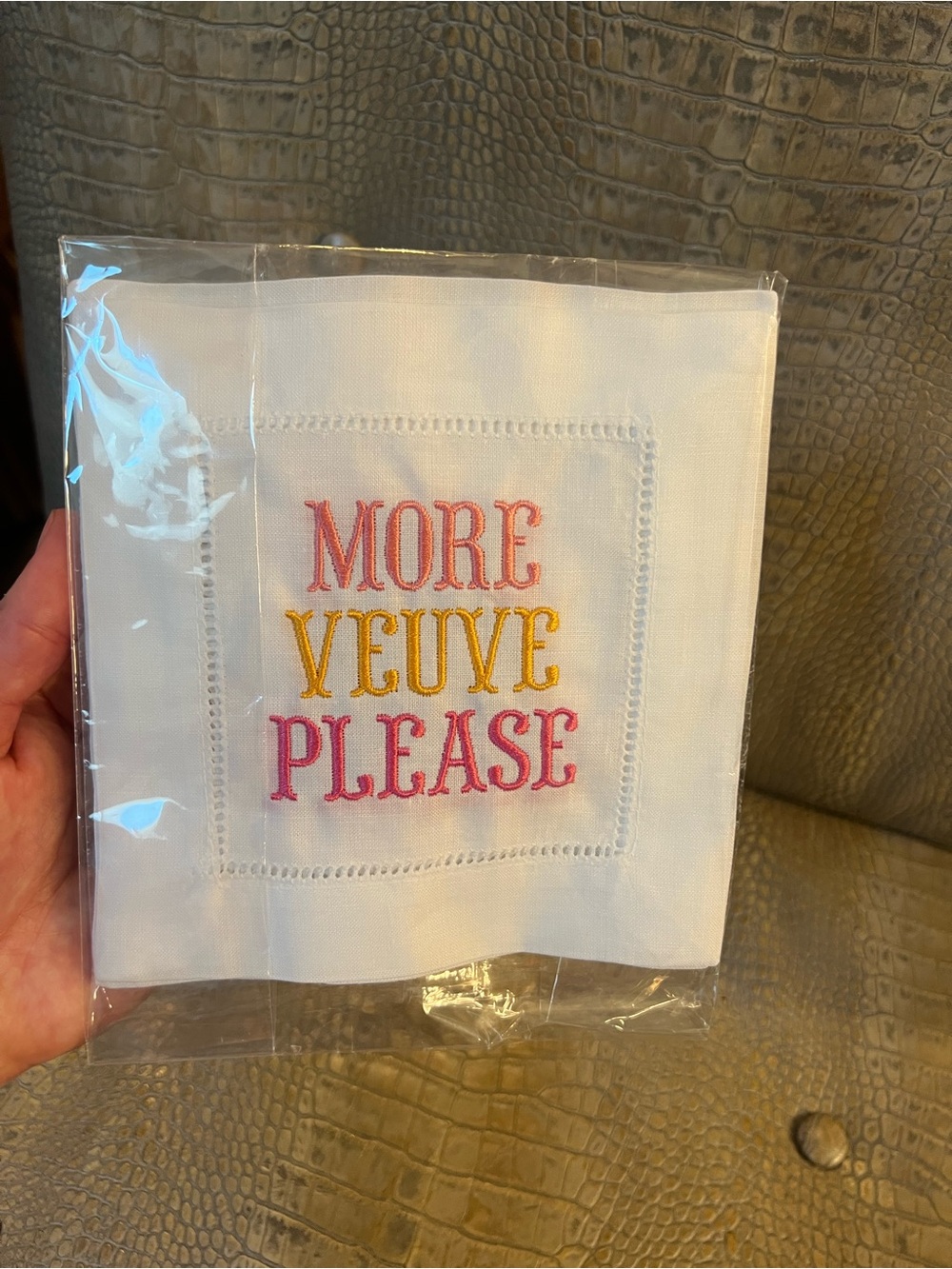 Embroidered Cocktail Napkins - Picture 2 of 5